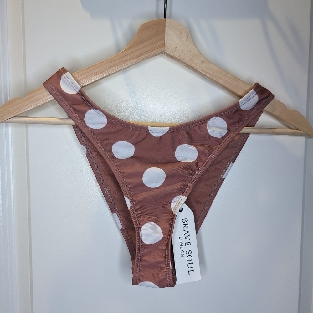 Brave Soul Nude Polka Dot Bikini Bottom NEW With Tags